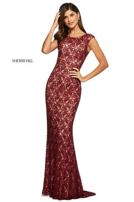 Style 53446 Sherri Hill Red Size 6 Straight Dress on Queenly