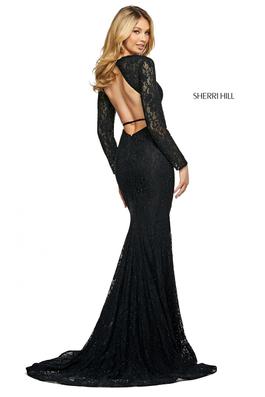 Style 53682 Sherri Hill Black Size 6 Mermaid Dress on Queenly