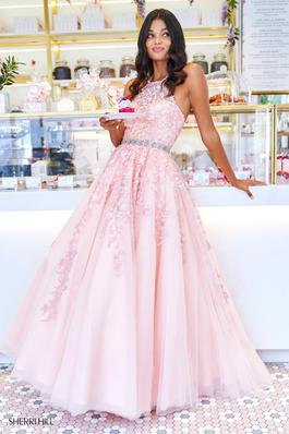 Style 53371 Sherri Hill Pink Size 0 Pageant Ball gown on Queenly