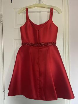Madison James Red Size 8 Homecoming Jewelled Cocktail A-line Dress on Queenly