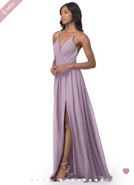 Azazie Purple Size 2 Black Tie $300 Straight Dress on Queenly