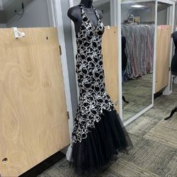 Style 9337 Blush Prom Black Size 2 Floor Length Sequin Mermaid Dress on Queenly