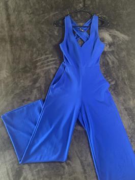 Express Blue Size 0 Interview Backless Jumpsuit Dress on Queenly