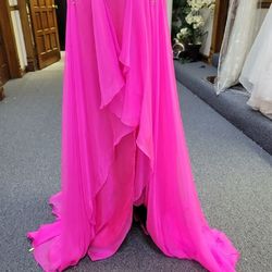Style 40387 Mac Duggal Pink Size 2 Sweetheart Homecoming $300 Floor Length Side slit Dress on Queenly