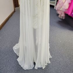 Style 76492A Mac Duggal White Size 6 Strapless Cocktail Dress on Queenly