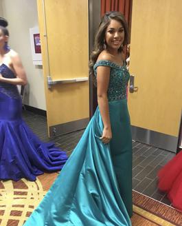 Sherri Hill Blue Size 6 Pageant Sequin Prom Train Dress on Queenly