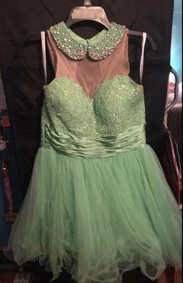 Sherri Hill Green Size 10 A-line Dress on Queenly
