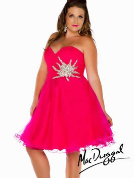 Style 61065F Fablouss by Mac Duggal Pink Size 18 Plus Size Midi Cocktail Dress on Queenly