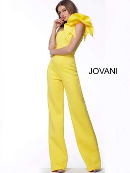 Jovani Yellow Size 0 Jumpsuit Dress on Queenly