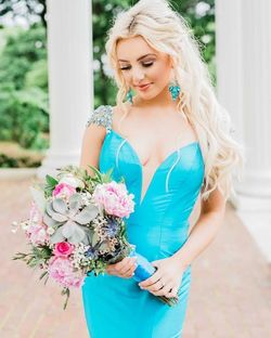 Sherri Hill Blue Size 2 Showstopper 70 Off Turquoise Mermaid Dress on Queenly