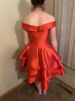 Jovani Red Size 4 Silk Polyester Cocktail Dress on Queenly