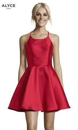 Style 3703 Alyce Paris Red Size 6 Midi Cocktail Dress on Queenly