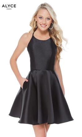 Style 3703 Alyce Paris Black Size 8 Silk Cocktail Dress on Queenly