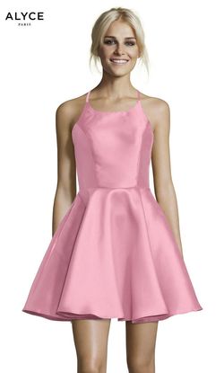 Style 3703 Alyce Paris Pink Size 00 Homecoming Midi Silk Cocktail Dress on Queenly