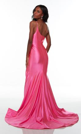 Style 61159 Alyce Paris Pink Size 8 Jersey Side slit Dress on Queenly