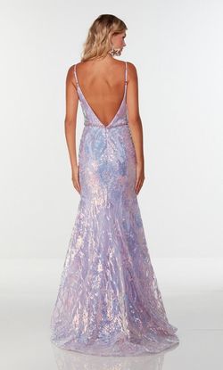 Style 61090 Alyce Paris Purple Size 12 Plus Size Sequin Mermaid Dress on Queenly