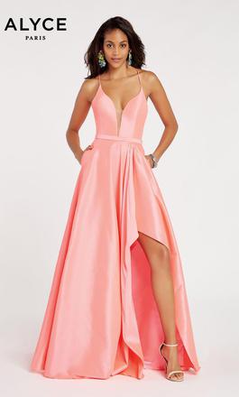 Style 60394 Alyce Paris Orange Size 00 Jersey Side slit Dress on Queenly