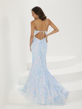 Style 16926 Tiffany Designs Blue Size 2 Spaghetti Strap Backless Sequin Mermaid Dress on Queenly
