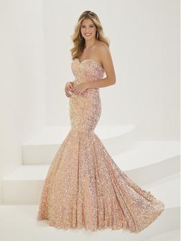 Style 16952 Tiffany Designs Pink Size 16 Jewelled Plus Size Strapless Sequin Mermaid Dress on Queenly