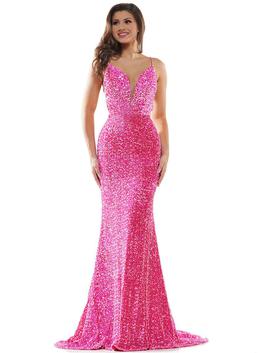 Style 2459 Colors Pink Size 0 Jewelled Sequin Mermaid Dress on Queenly