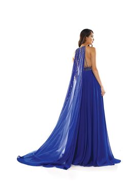 Style 2335 Colors Blue Size 6 Black Tie Tall Height A-line Dress on Queenly