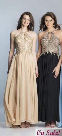 Style A5011 Dave and Johnny Blue Size 18 Military Floor Length Plus Size Straight Dress on Queenly