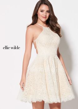 Style EW21924S Ellie Wilde Gold Size 2 Euphoria Cocktail Dress on Queenly