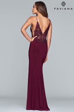 Style S10275 Faviana Red Size 00 Floor Length Side slit Dress on Queenly