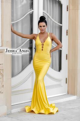 Style 835 Jessica Angel Yellow Size 2 Mermaid Dress on Queenly