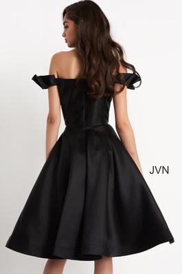 Style JVN04718 Jovani Black Size 14 Flare Plus Size Cocktail Dress on Queenly