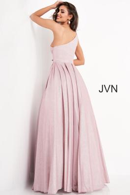 Style JVN02541 Jovani Pink Size 18 Plus Size One Shoulder Ball gown on Queenly