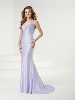 Style 14090 Panoply Purple Size 14 Spandex Train Plus Size Mermaid Dress on Queenly