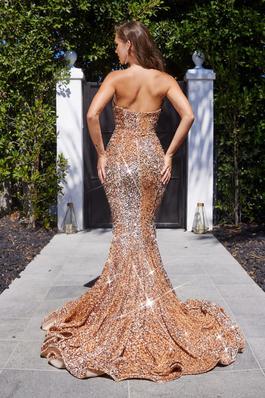 Style PS21208 Portia and Scarlett Rose Gold Size 14 Plus Size Mermaid Dress on Queenly
