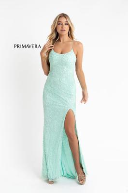Style 3638 Primavera Light Green Size 00 Side slit Dress on Queenly