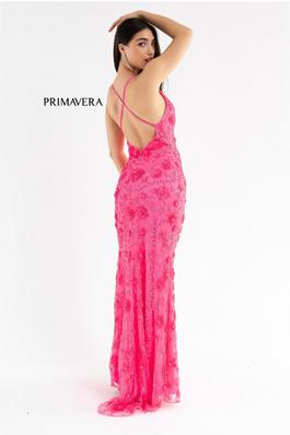Style 3731 Primavera Pink Size 4 Cut Out Spaghetti Strap Side slit Dress on Queenly