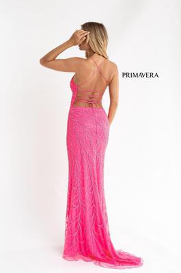 Style 3636 Primavera Pink Size 2 Cut Out Spaghetti Strap Side slit Dress on Queenly