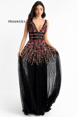 Style 3728 Primavera Black Size 16 Backless A-line Dress on Queenly