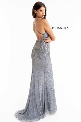 Style 3724 Primavera Silver Size 0 Side slit Dress on Queenly