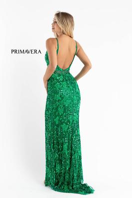 Style 3630 Primavera Green Size 8 Backless Side slit Dress on Queenly