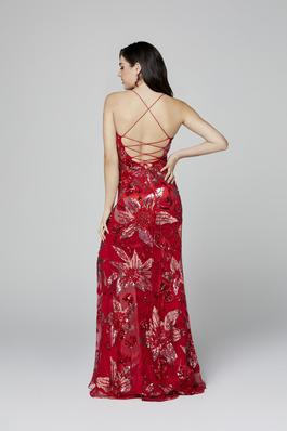 Style 3401 Primavera Red Size 6 Cut Out Side slit Dress on Queenly