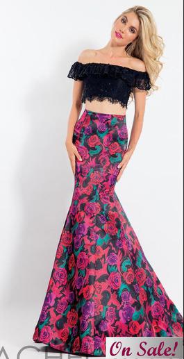 Style 6066  Rachel Allan Black Size 6 Multicolor Mermaid Dress on Queenly