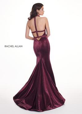 Style 6436 Rachel Allan Red Size 8 Black Halter Mermaid Dress on Queenly
