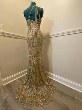 Sherri Hill Gold Size 0 Sequin Jewelled A-line Dress on Queenly