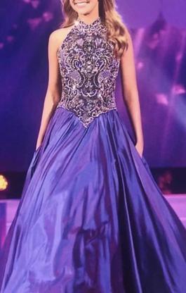 Sherri Hill Purple Size 2 High Neck Jewelled Ball gown on Queenly