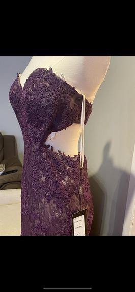 La Femme Purple Size 8 Strapless Sweetheart Mermaid Dress on Queenly