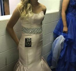 Sherri Hill Light Pink Size 0 Strapless Prom Jewelled Mermaid Dress on Queenly