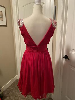 Jovani Red Size 12 Backless Sequin Cocktail Dress on Queenly