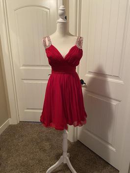 Jovani Red Size 12 Backless Sequin Cocktail Dress on Queenly