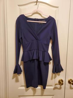 Nicole Miller Blue Size 2 Interview Midi Cocktail Dress on Queenly