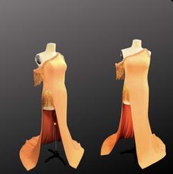 Orange Size 10 Side slit Dress on Queenly